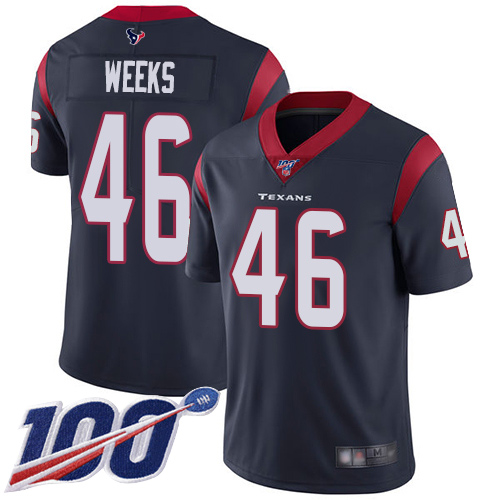 Houston Texans Limited Navy Blue Men Jon Weeks Home Jersey NFL Football #46 100th Season Vapor Untouchable